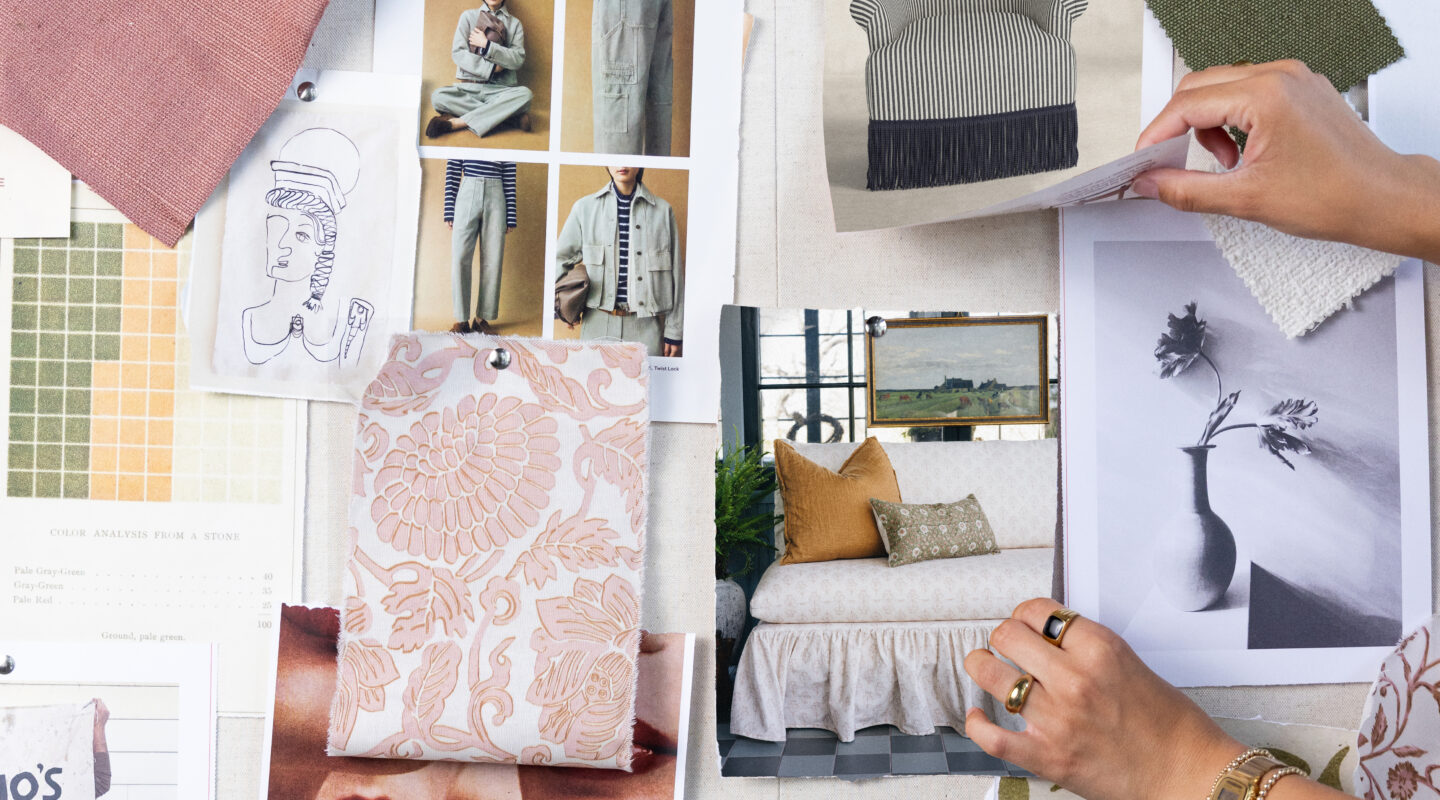 Mood board with products Banner copy