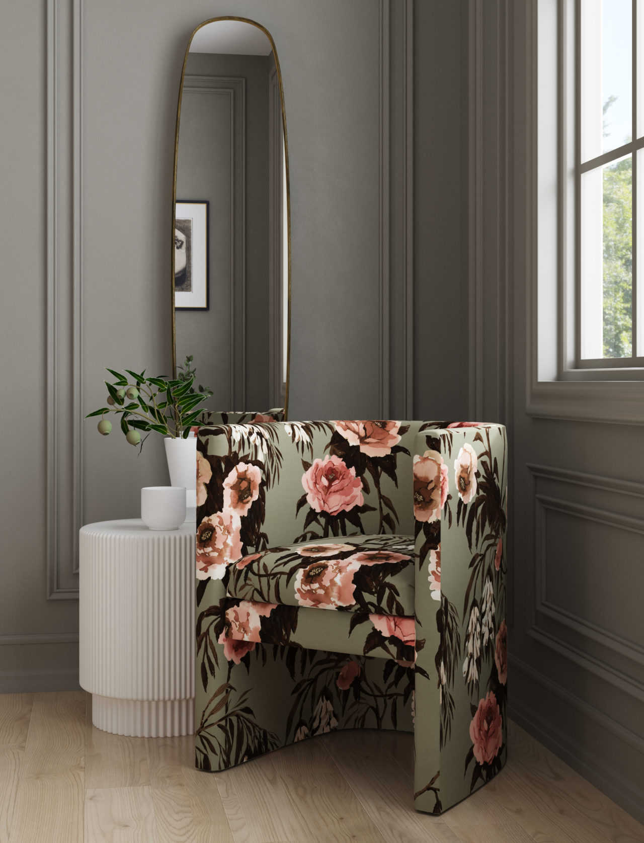 39 1 Chair Silk Roses Mist